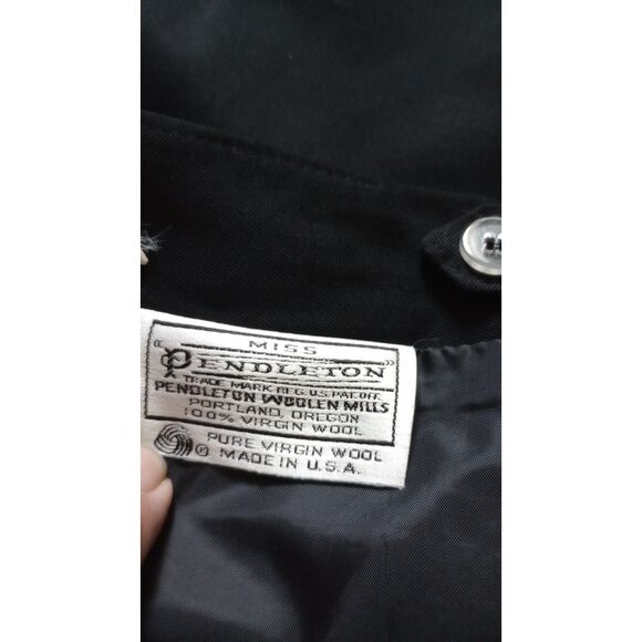 Miss Pendleton Women's Size 12 100%  Virgin Wool Black Mini Skirt-Vintage "80's" - Picture 5 of 6